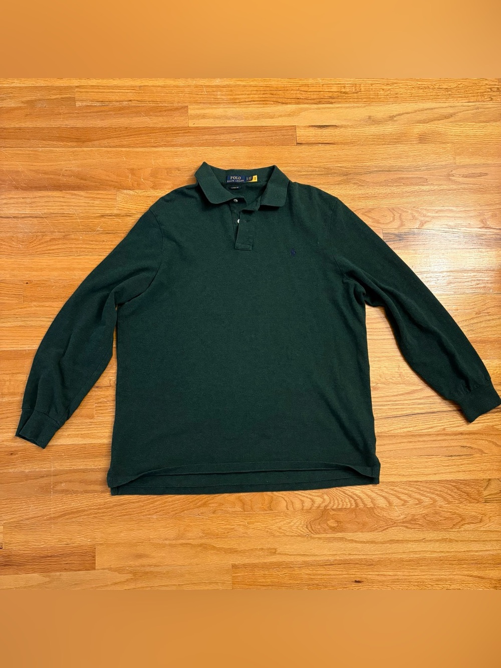 Ralph Lauren Forest Green Long-Sleeve Polo Size XL